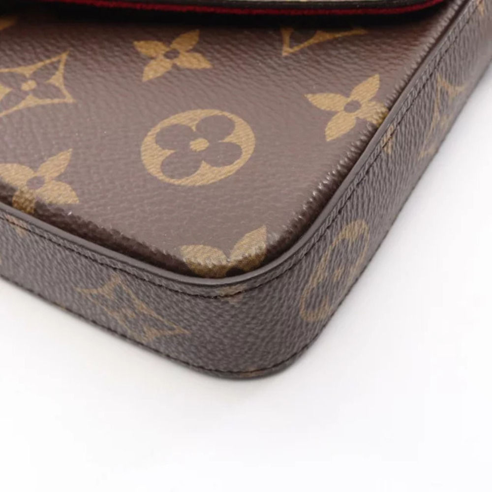 Louis Vuitton Pochette Felicie Monogram Fuschia Pink Shoulder Bag Canvas Brown - Picture 7 of 9